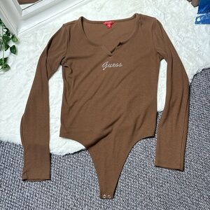 Guess Brown Long Sleeve Bodysuit
